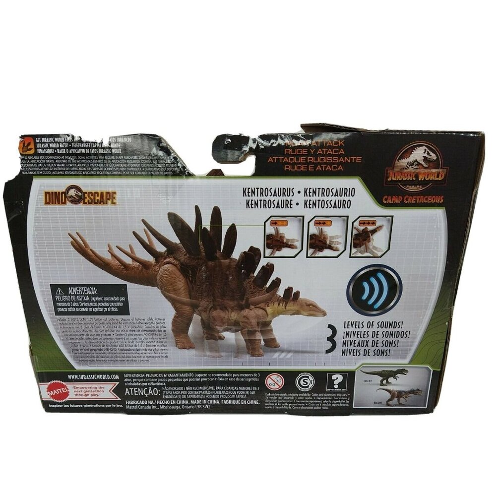 Jurassic World Camp Cretaceous Kentrosaurus Roar Attack Figure with Sound Mattel - Picture 4 of 8